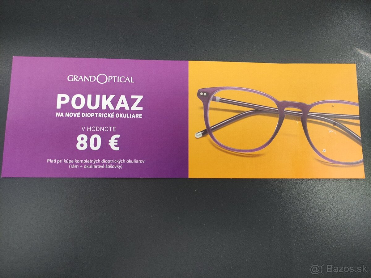 Predám 2 darčekové poukážky do Grandoptical