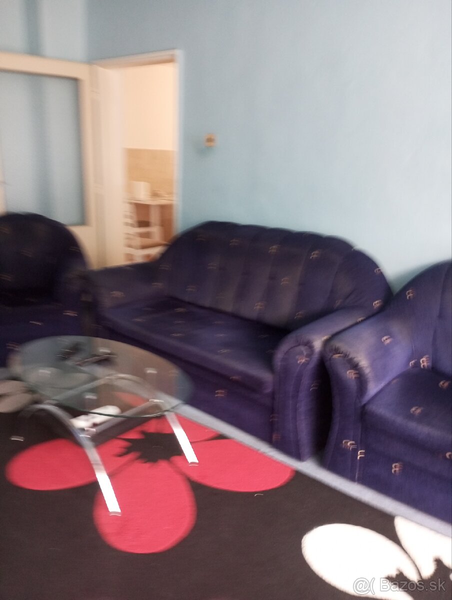 Dva modré gauce súprava + fotelka