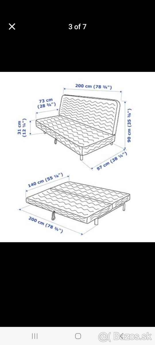 Sofa Bed IKEA-like new Grey-220 E