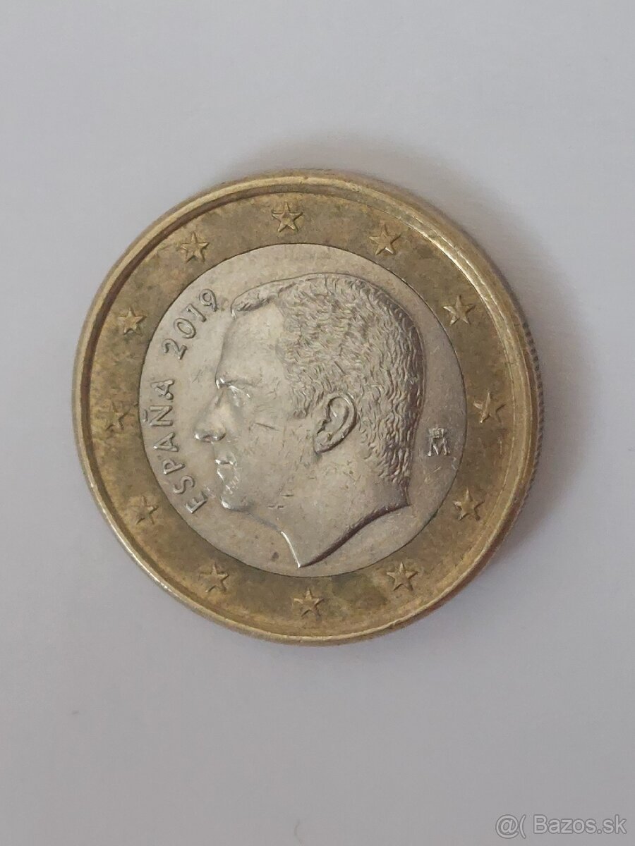 Predam 1eur. mincu,Espaňa r. 2019,použitu