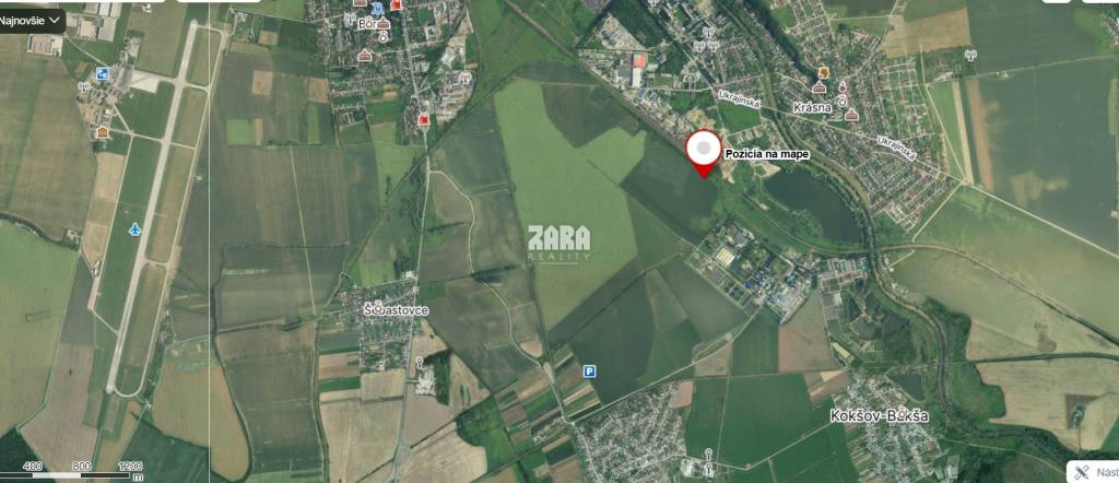 Košice- Barca, orná pôda 7153 m2. Extravilán.