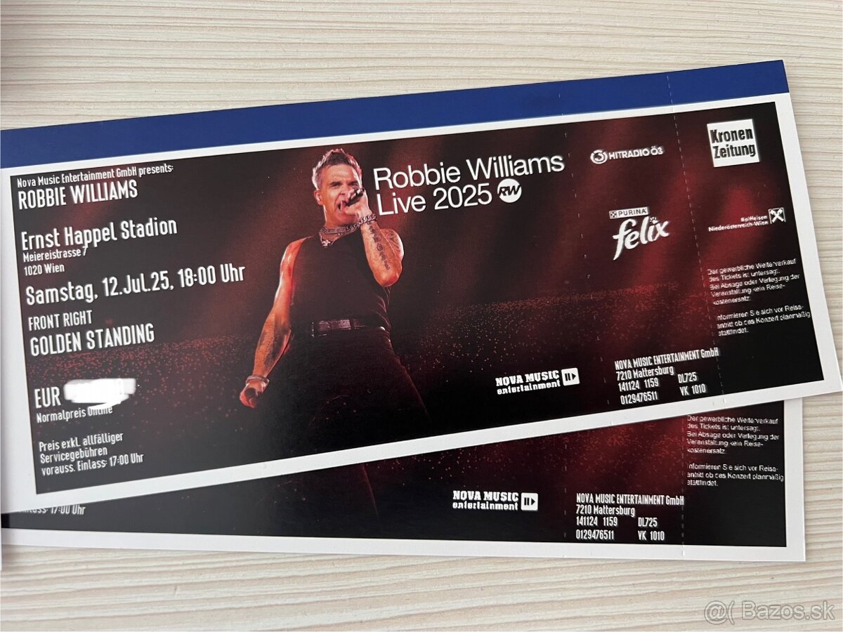 Robbie Williams Live 2025 tour vo Viedni, 12.07.2025