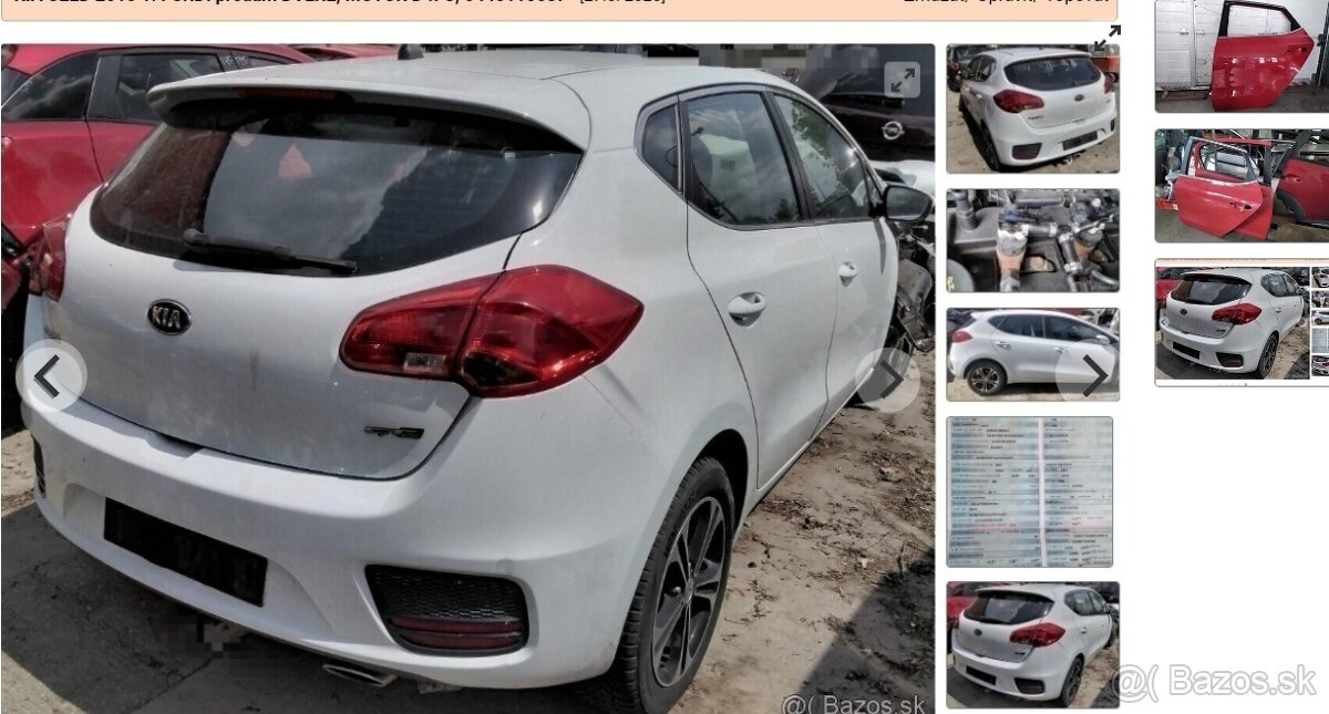 Kia CEED 2016 predám DVERE a iné diely