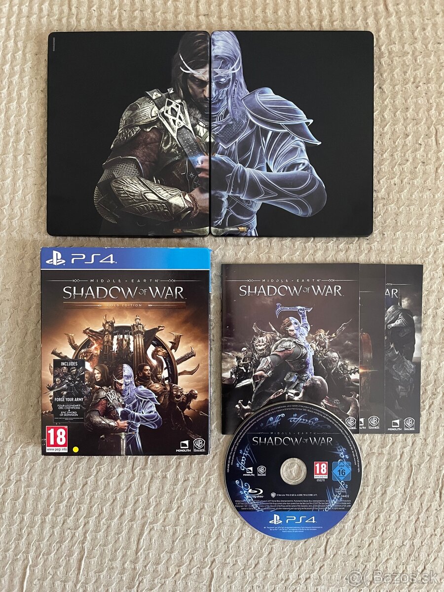 Shadow of war (gold edition + steelbook) ps4