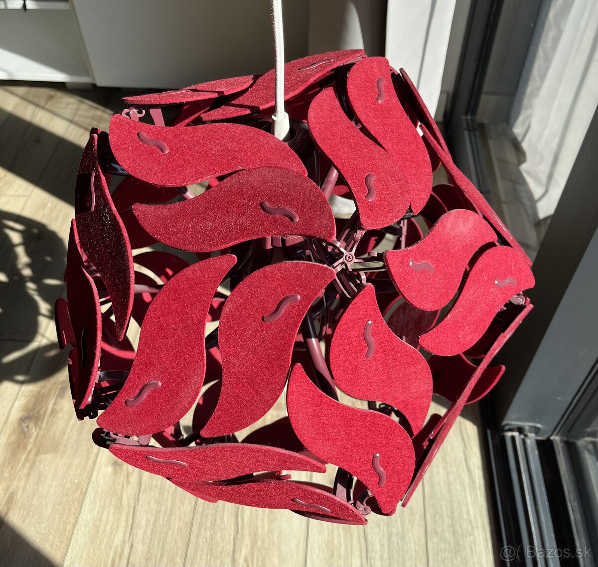 Cerveny zavesny luster RAMSELE, 43cm