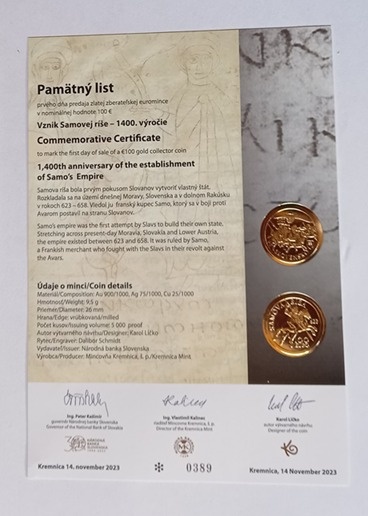 Pamätný list 2025 Samova ríša