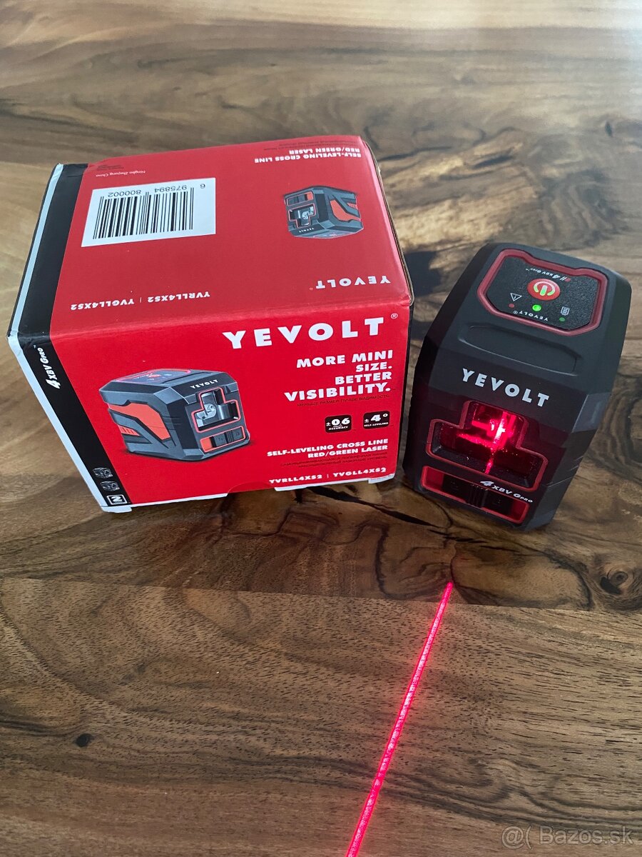 Krížový laser YEVOLT červený, nivelák