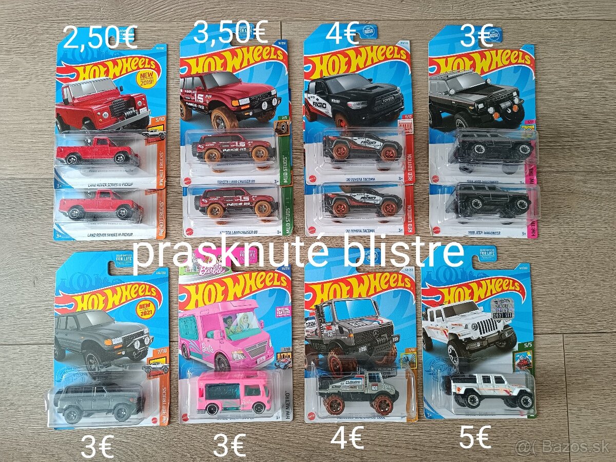 Hotwheels modely ( prasknuté blistre )