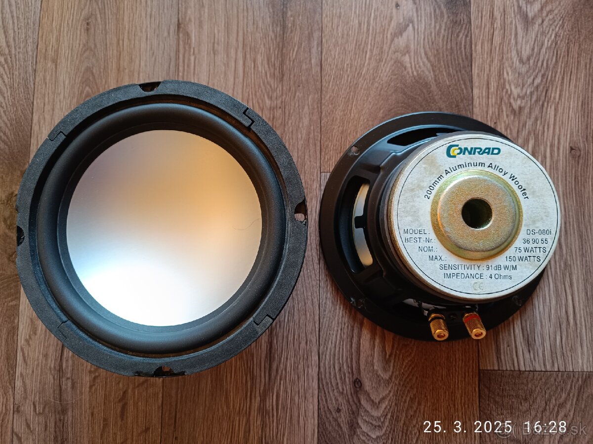 200mm basaky...91dB...4ohm... hliníkové membrány