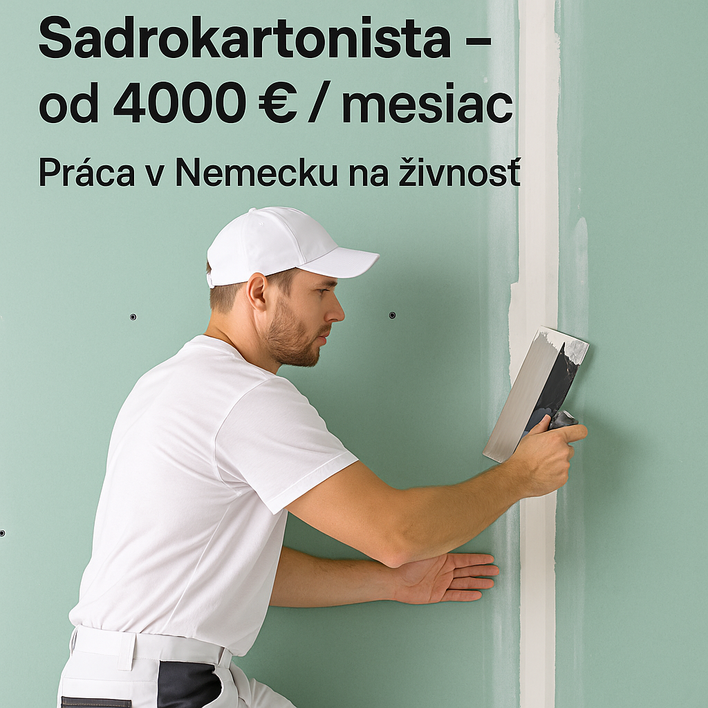 Sadrokartonista – od 4000 € / mesiac | Práca v Nemecku