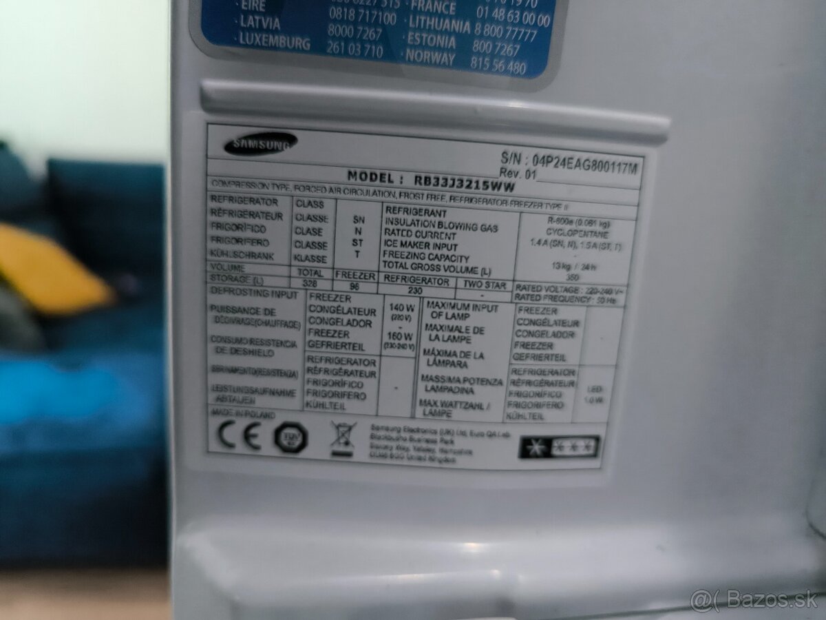 Predam pouzivanu chladnicku Samsung RB33J3215WW