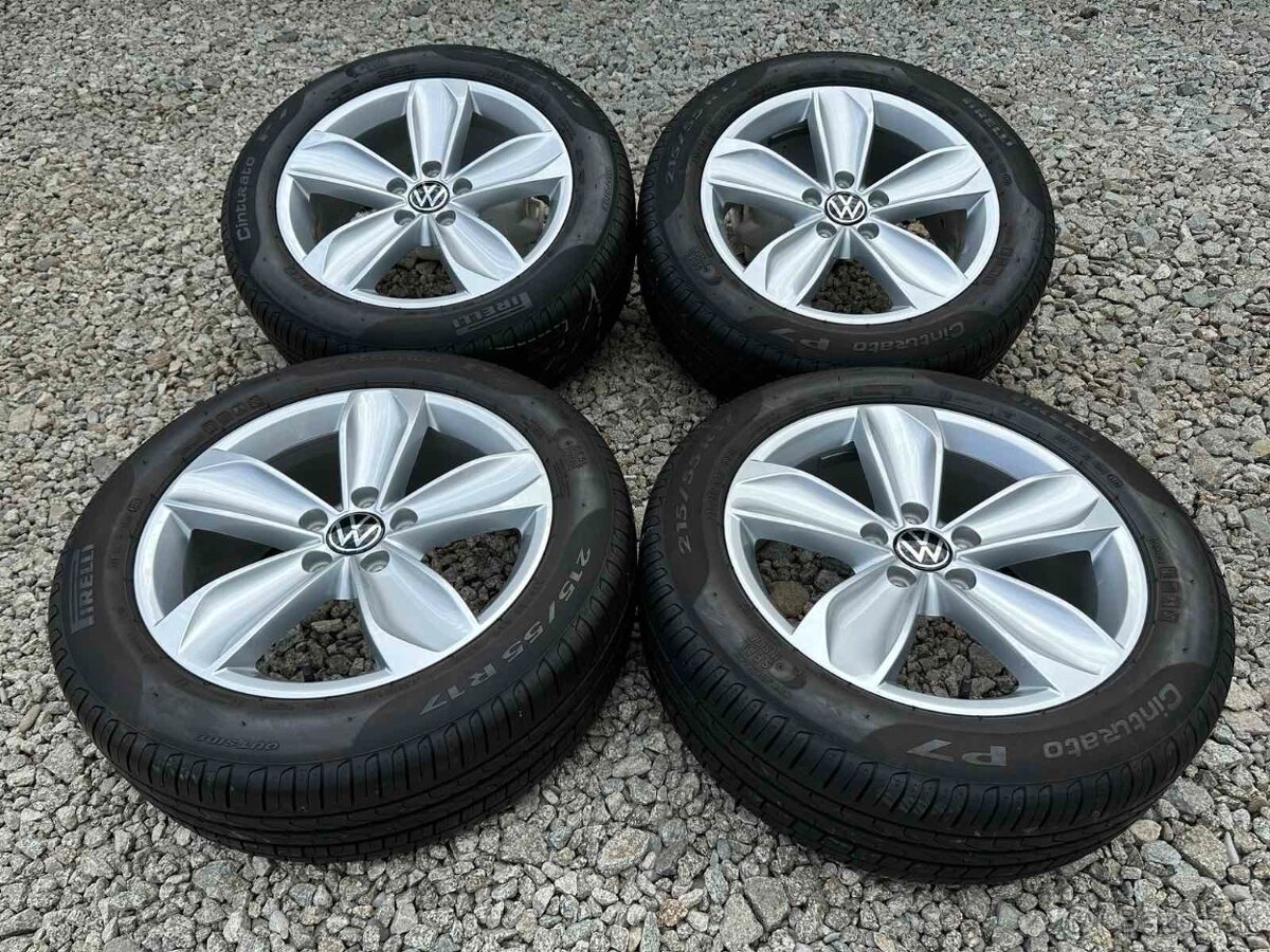 Alu disky s pneu 17" volkswagen originál 4ks letné