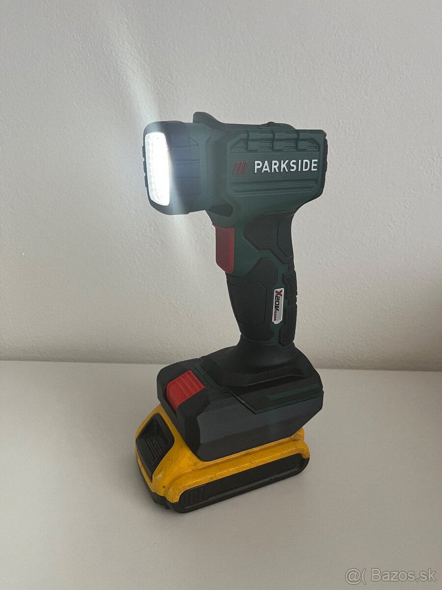 Predam adapter z Dewalt baterie na Parkside x20team náradie