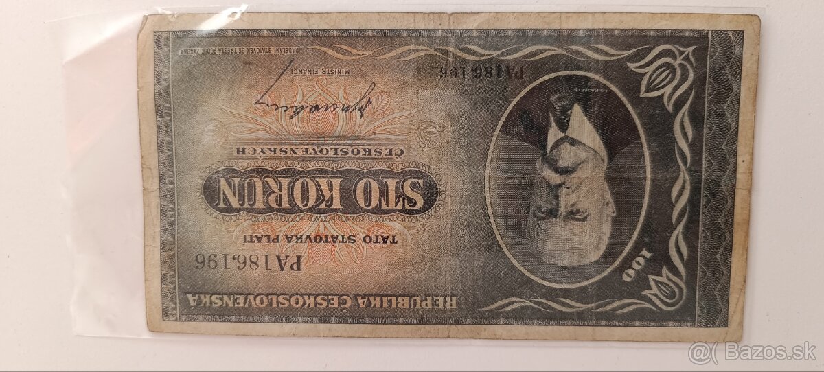 100 korún 1945 séria PA