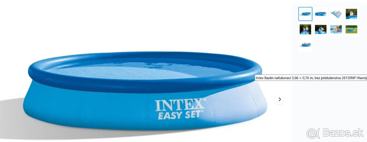 Predám Nerozbalený gumený bazén Intex 3,6m X 0,7m