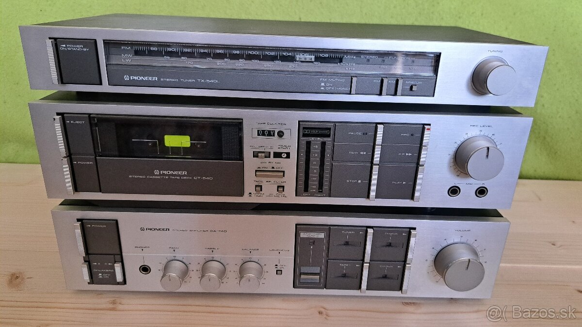 PIONEER - zosilňovač, tuner, stereo cassette deck