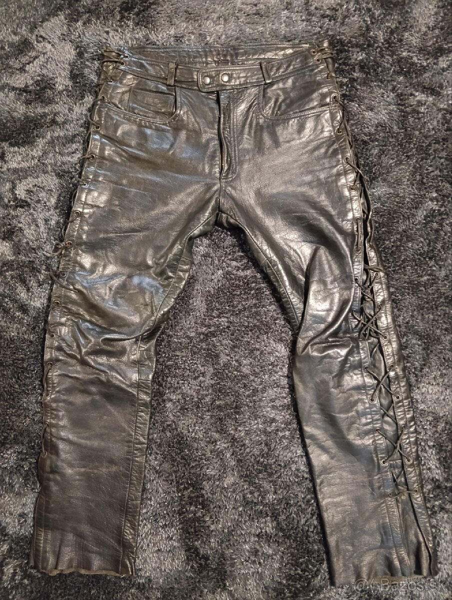 Kožené moto nohavice