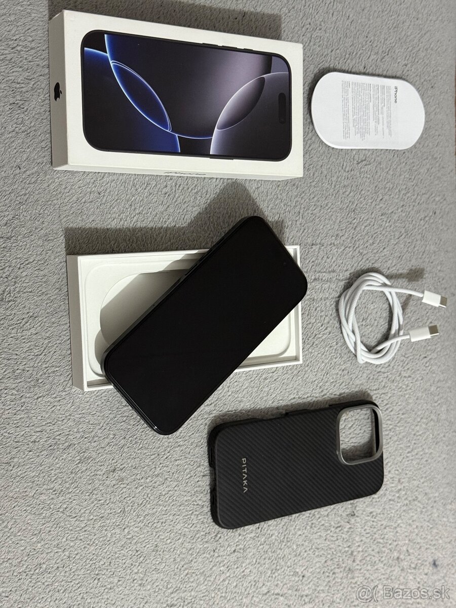 Predám Apple iPhone 16 PRO 256GB Black Titan Stav Nového