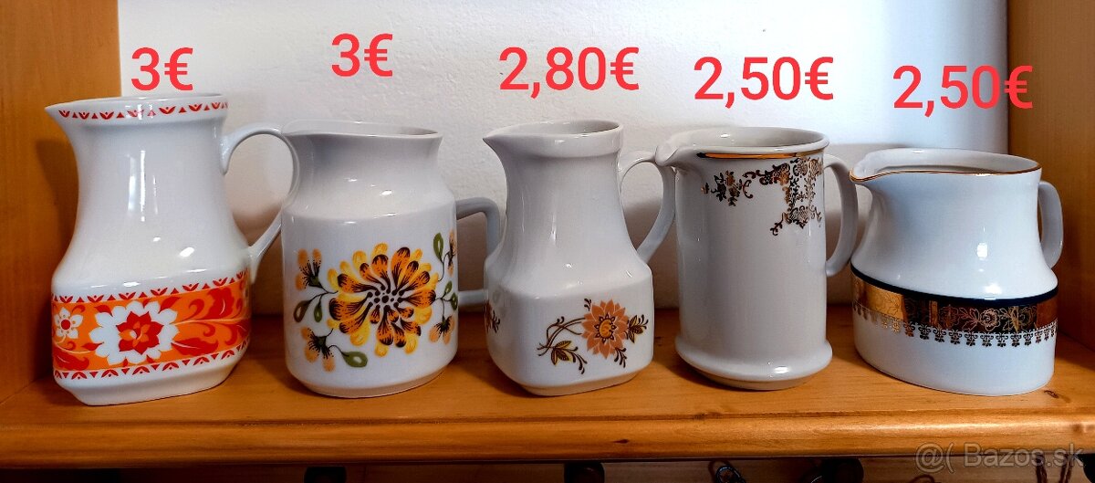 Ponúkam značený retro porcelán, džbánik na mlieko