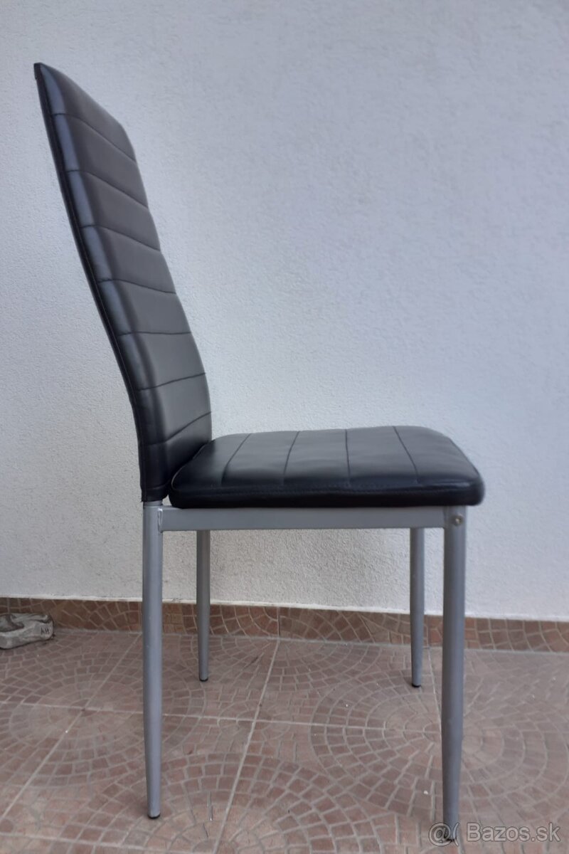 Eko koža čierna stolička 2x