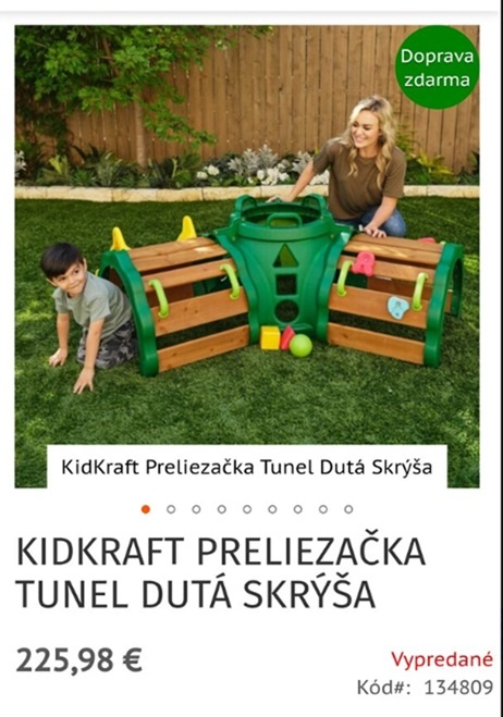 Detská preliezačka KidKraft tunel dutá skrýša