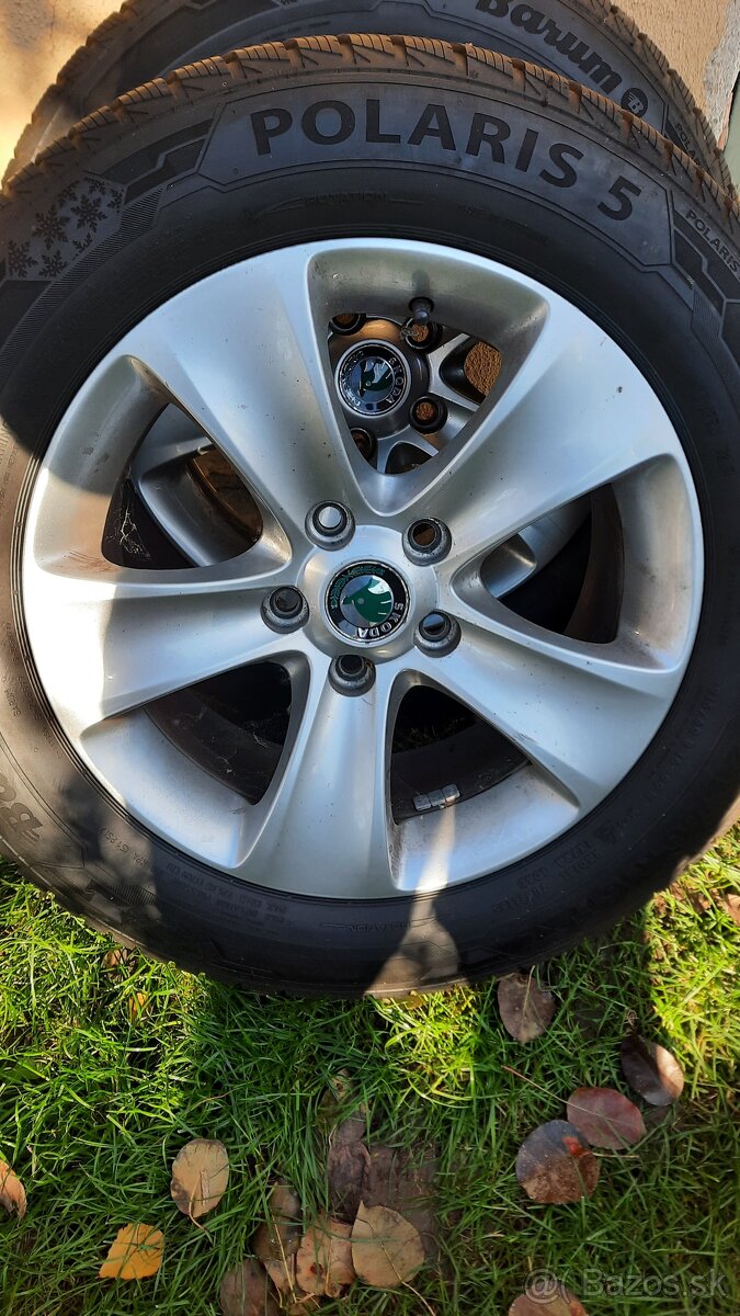alu disky Škoda R16 + zimne Barum Polaris 215/60R16