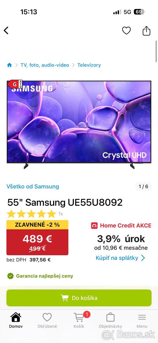 Samsung 55’’ UE55U8092