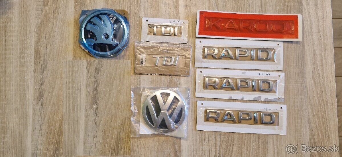 Nalepky, emblémy, znaky škoda, vw