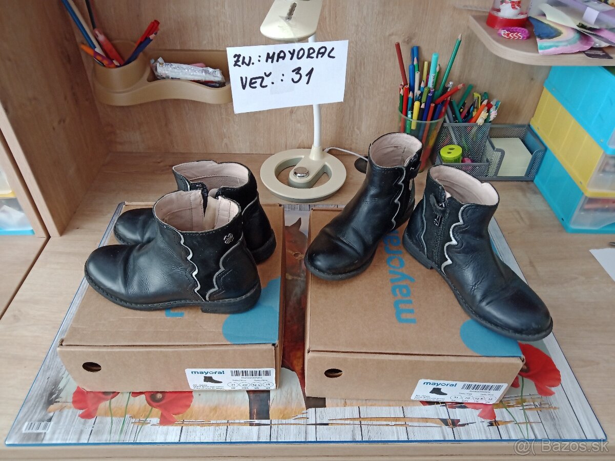 Dievčenské prechodné čižmičky zn.Mayoral veľ.31