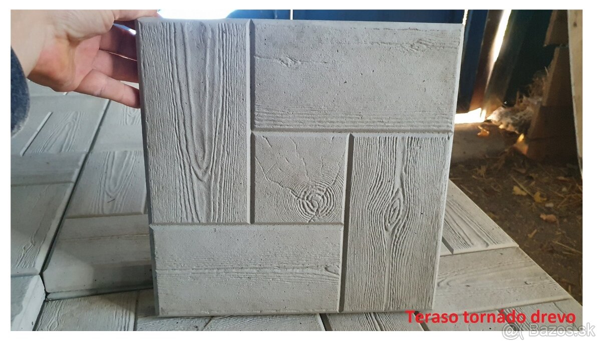 Terasová betónová dlažba tornádo 30x30x3cm šedá