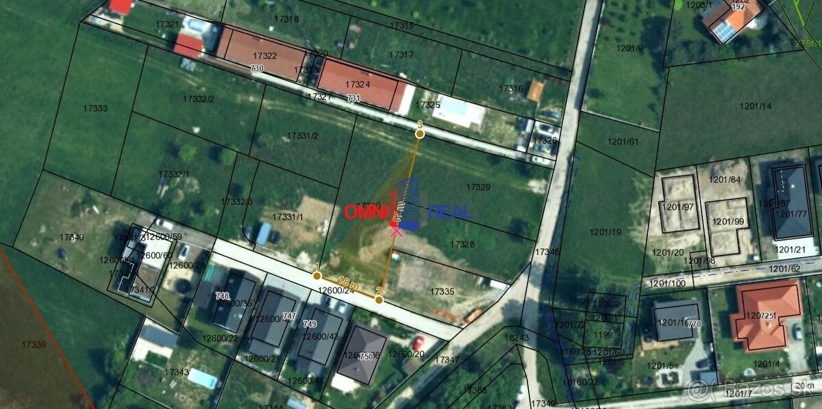 Stavebný pozemok pre rodinné domy v obci Jabloňové, nová lok