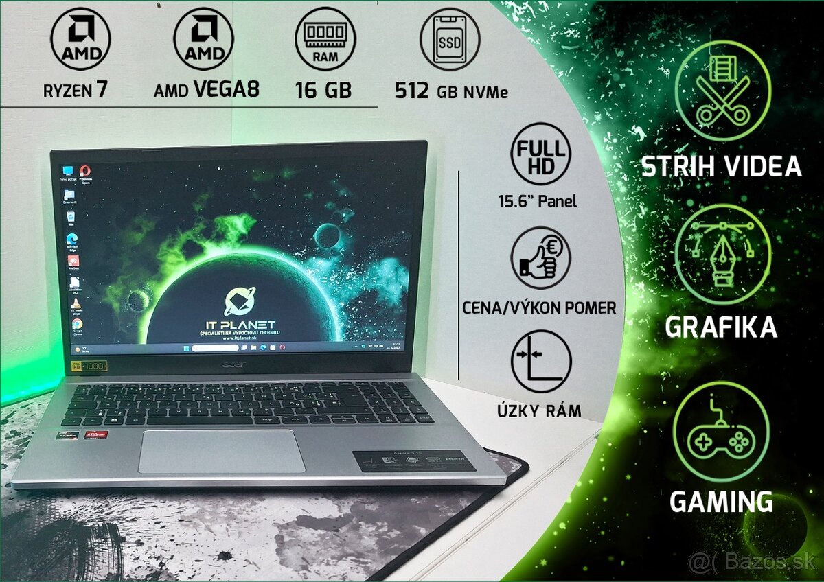 💻 Acer Aspire 3 • 💥 Ryzen 7 💥 • 16GB • 512GB • FHD 15.6"