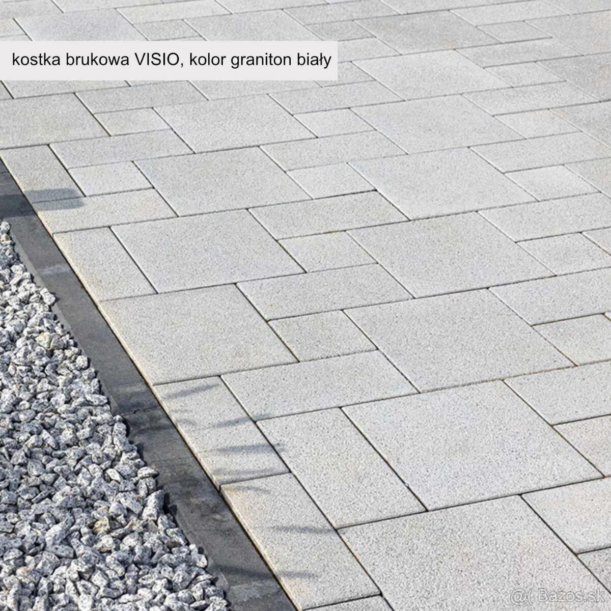 Zámková dlažba BRUK-BET VISIO 6 cm, graniton biely RENOX (ru