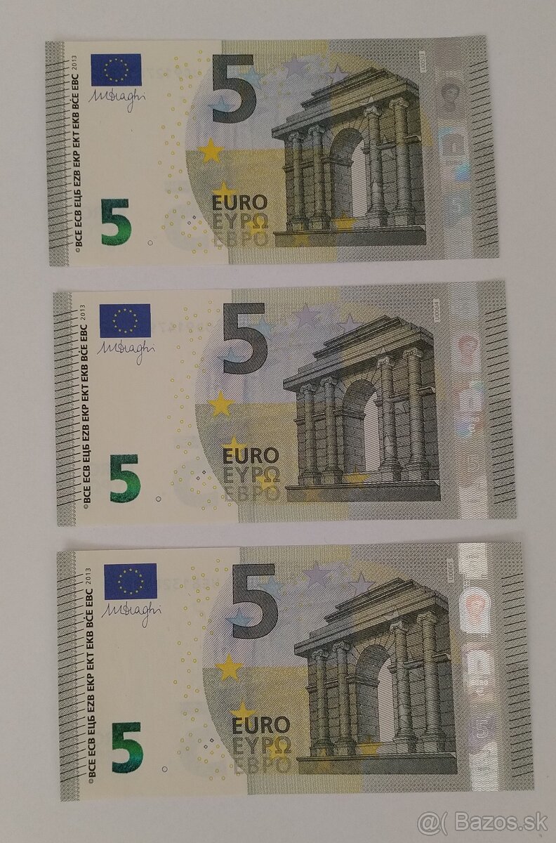 3ks 5 euro bankovky 2013