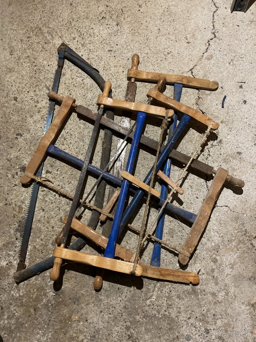 Stolárska rámová píla - Všetky spolu + náhradné diely