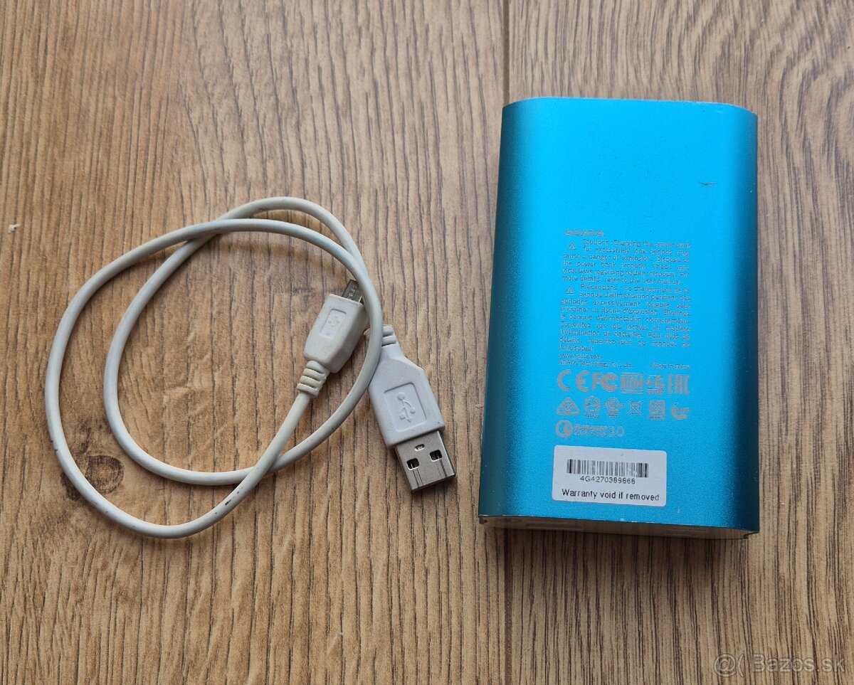 Predám powerbanku ADATA 10050 mAh – modrá