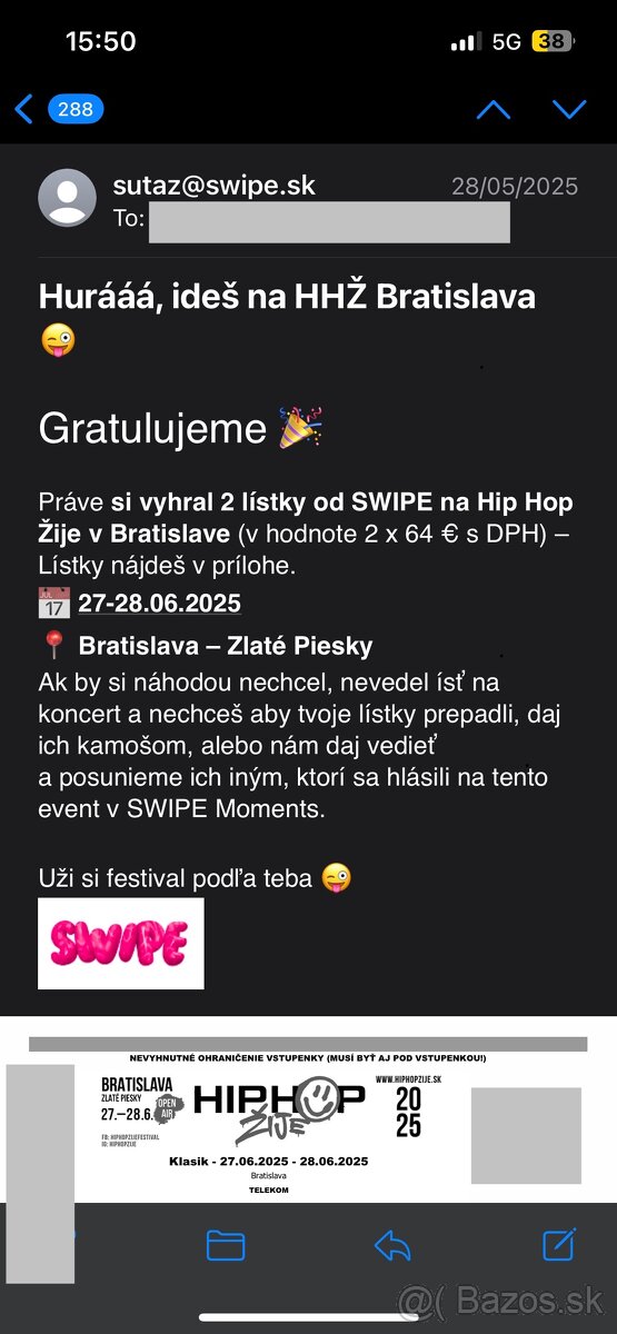2x KLASIK ZA 75€ HIP HOP ŽIJE BA-ZLATÉ PIESKY 27-28.6. 25