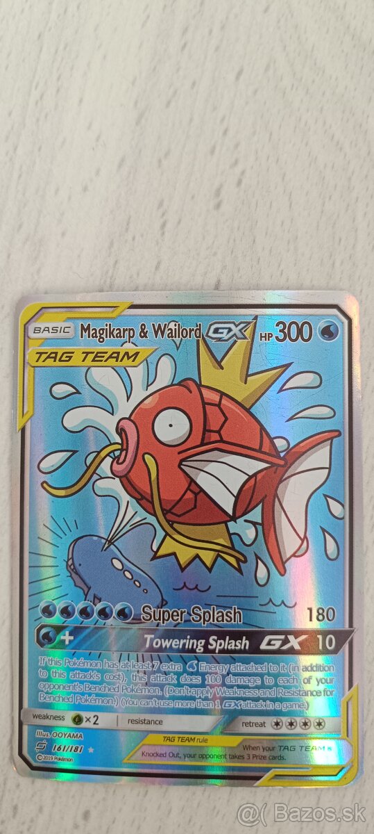 Pokémon karta Magikarp & Wailord GX č. 161/181