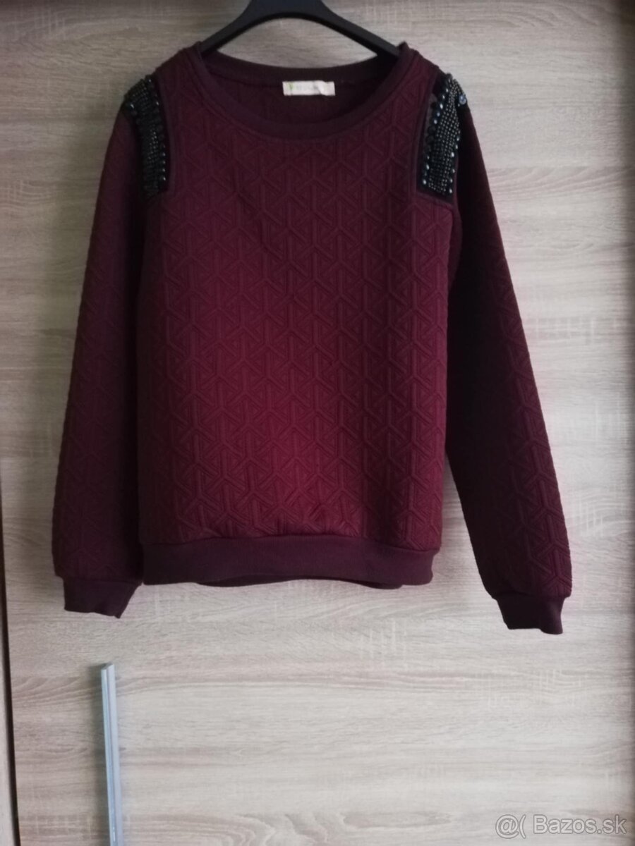 Bordová mikina L damska