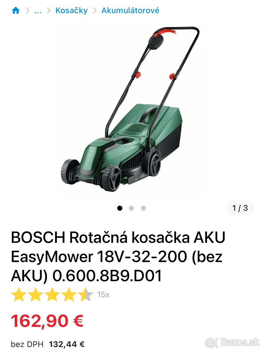 Set záhradnej techniky BOSCH – kosačka, vyžínač a batérie