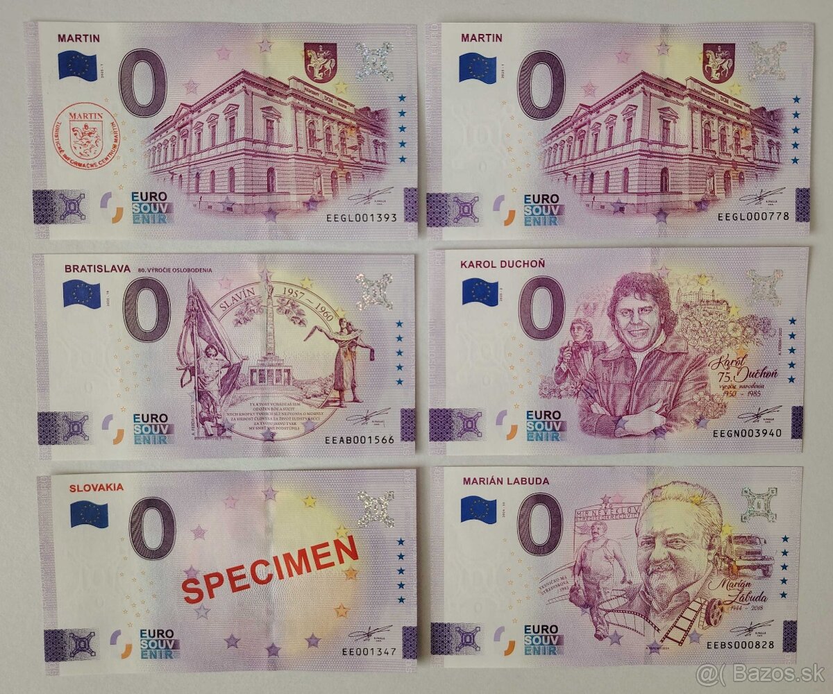 0€ / 0 euro suvenírová bankovka SK