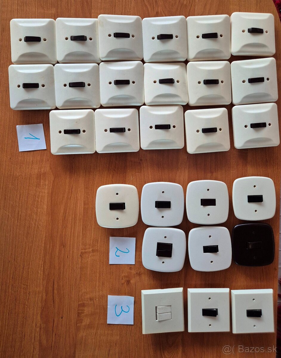 Retro jednovypínače, dvojvypínače