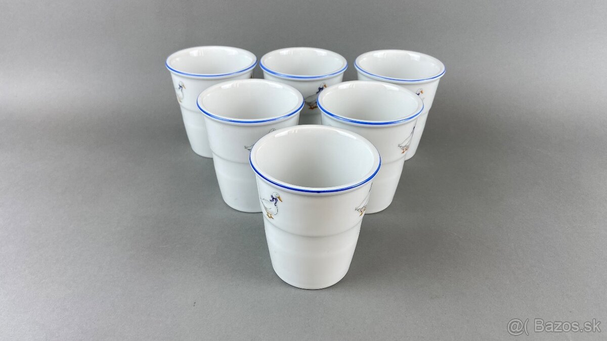 Pohár husi, s modrou linkou Moritz Zdekauer 6ks