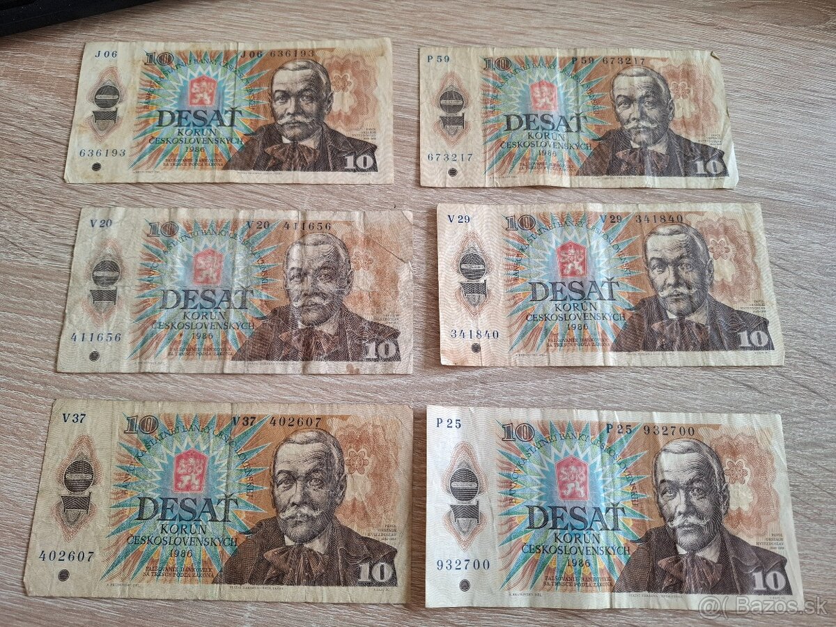 Staré československé bankovky 10kčs