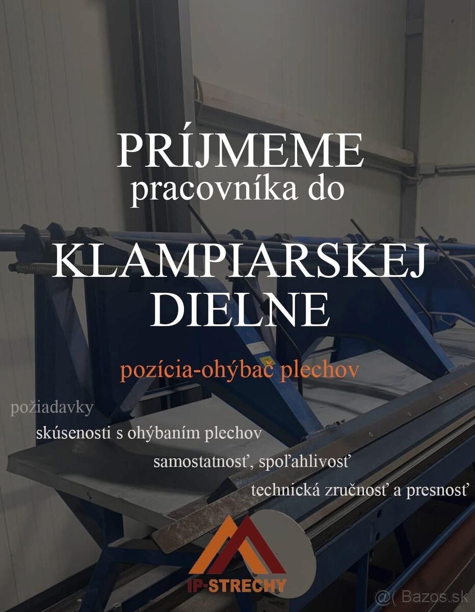 Pracovník do klampiarskej dielne
