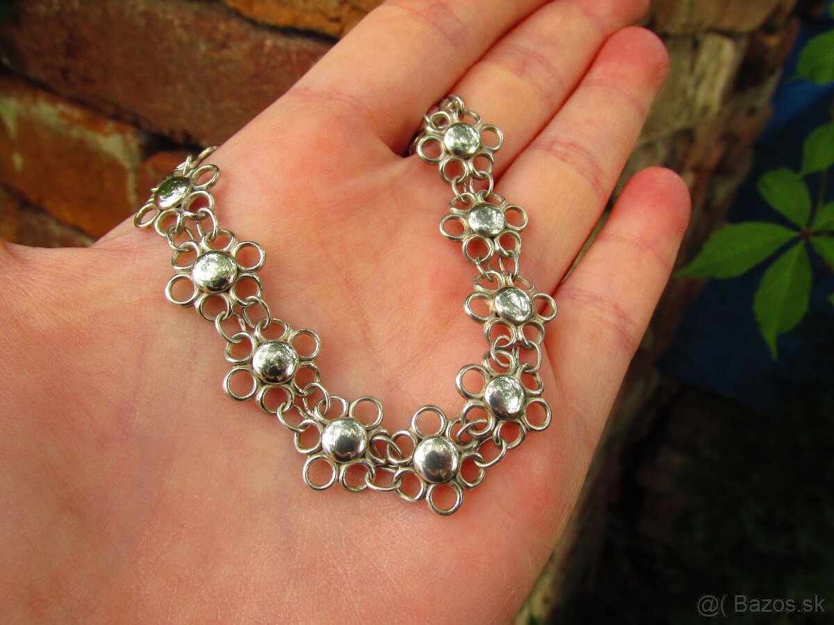 Starý dámsky strieborný náramok, Ag 900