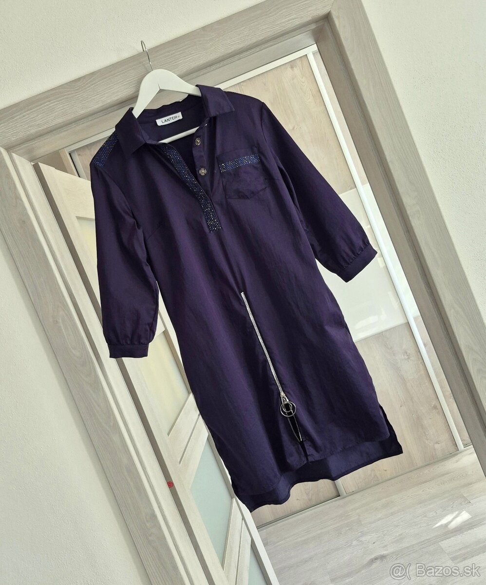 Tmavomodré bavlnené šaty v.L