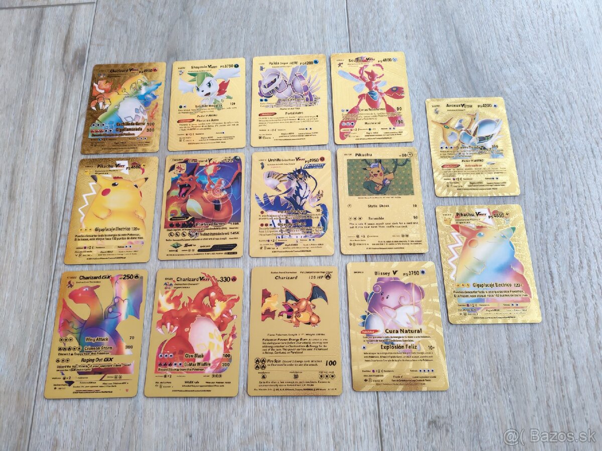 Zlaté pokémon karty