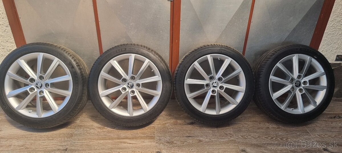 Predám org Škoda TERON elektrony 5x112 r17 Michelin 225/45