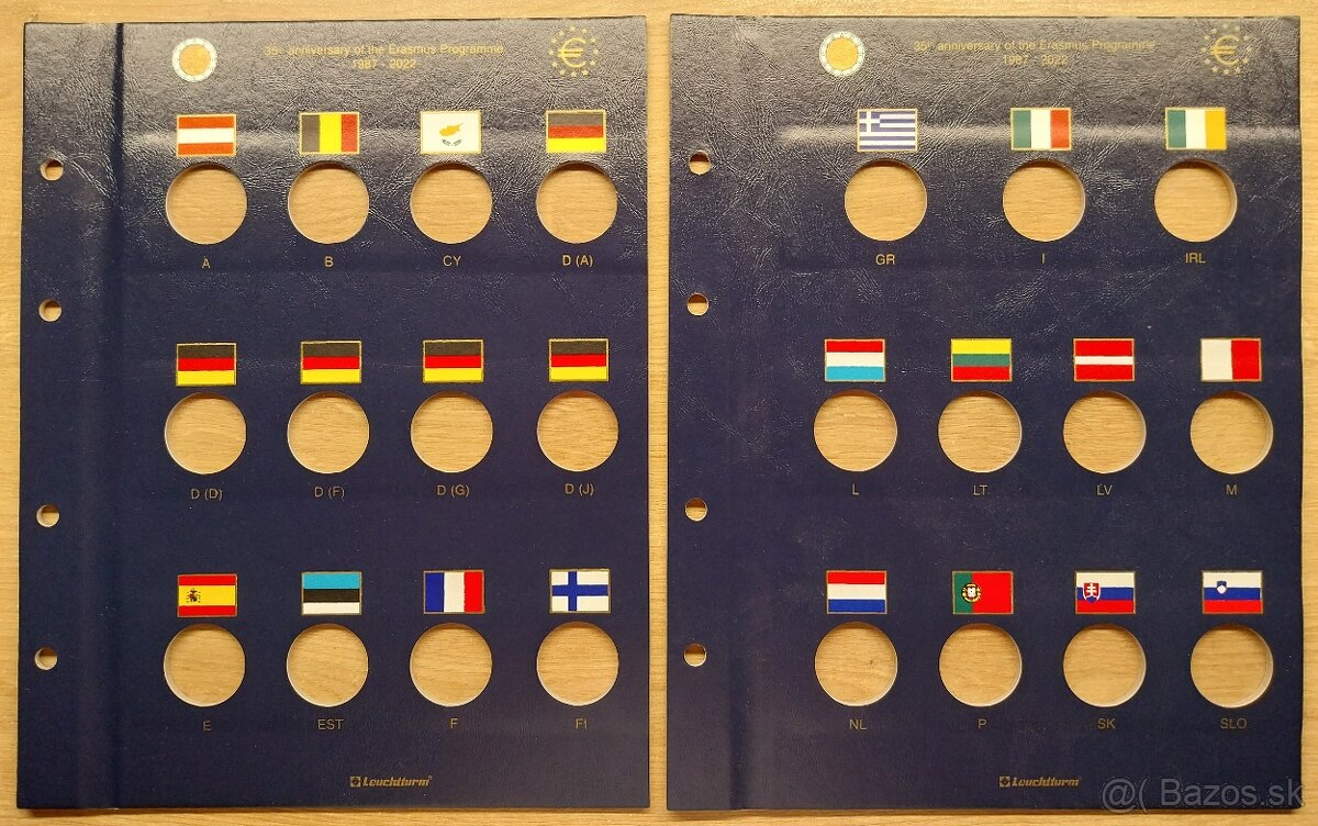 Stránky / listy na pamätné 2€ - 2022 – Erasmus